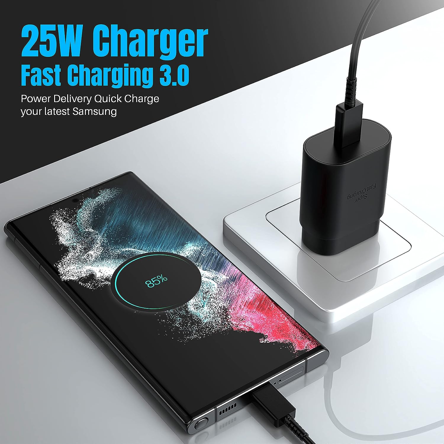 (25 W) Chargeur mural pour adaptateur secteur à charge rapide Samsung (25 W) Chargeur mural pour adaptateur secteur à charge rapide Samsung